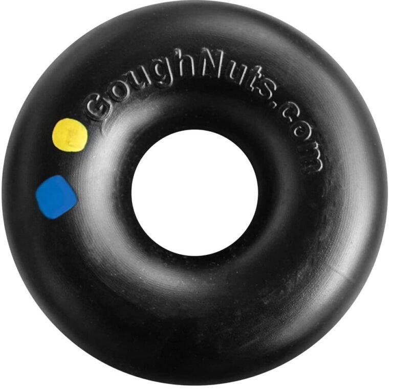 black rubber thick ring for dogs that love to chew.