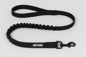 black heavy-duty rope leash